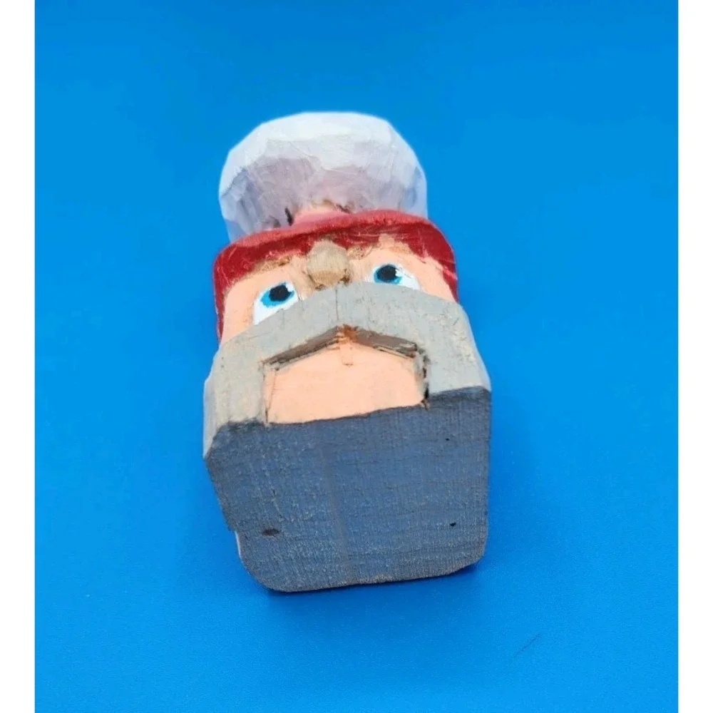 Handcarved New Wooden Santa Head Shelf‎ Santa